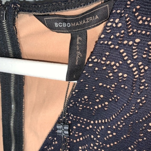 Bcbgmaxazria Black Peplum Dress new with tags Large - Picture 4 of 6